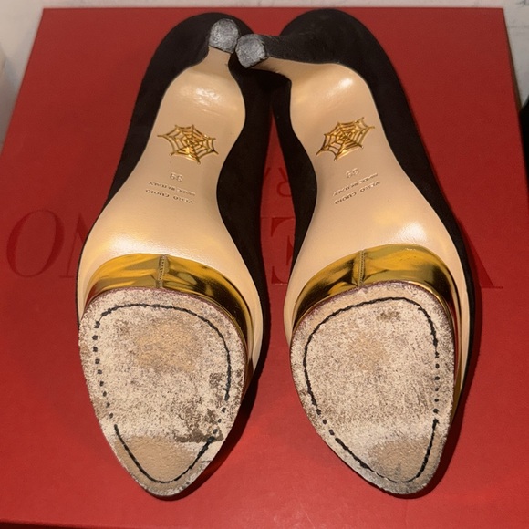 CHARLOTTE OLYMPIA Dolly Suede Platform Heels Black 39 - Picture 6 of 9